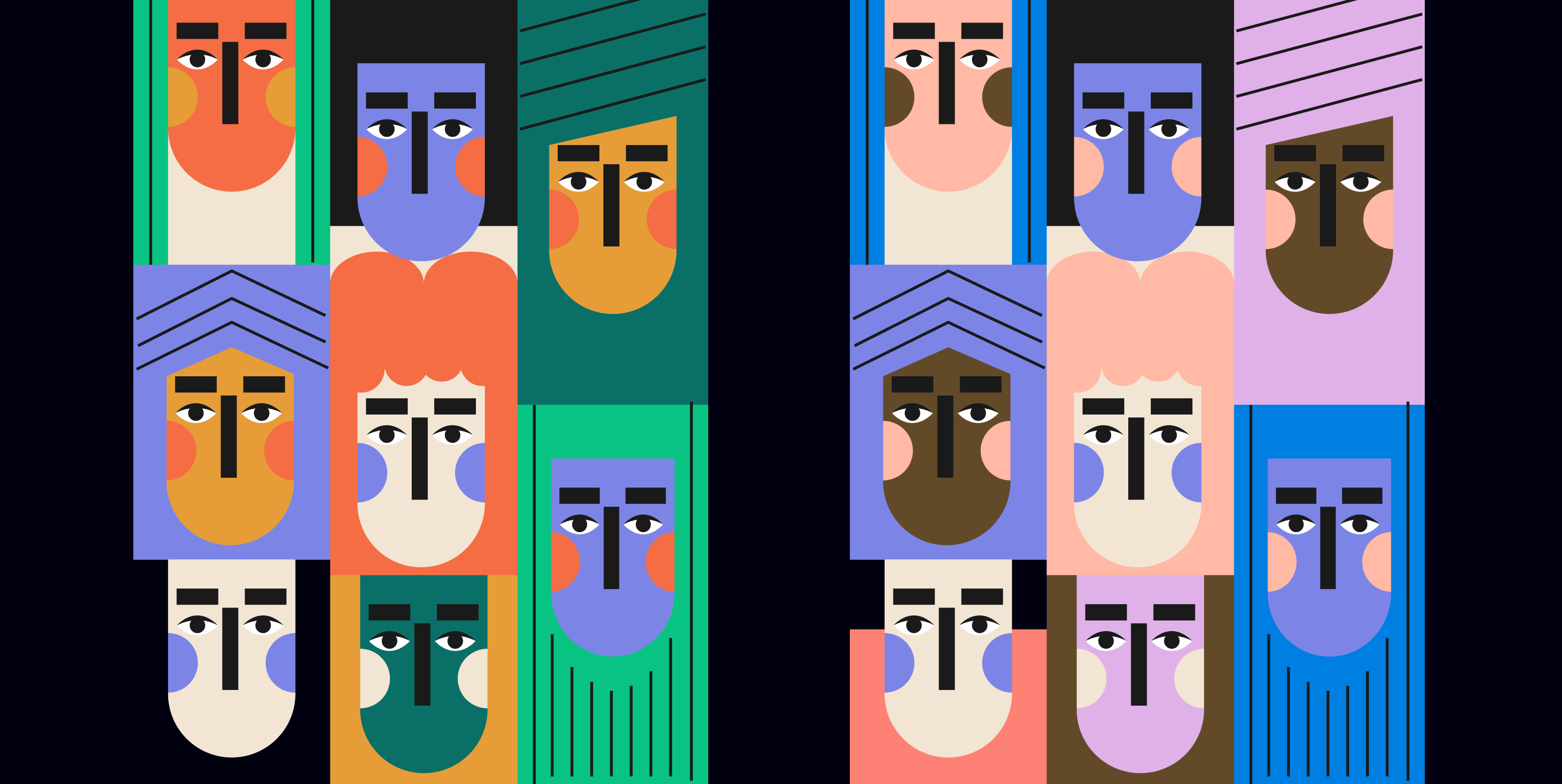 illustraties van een groot team